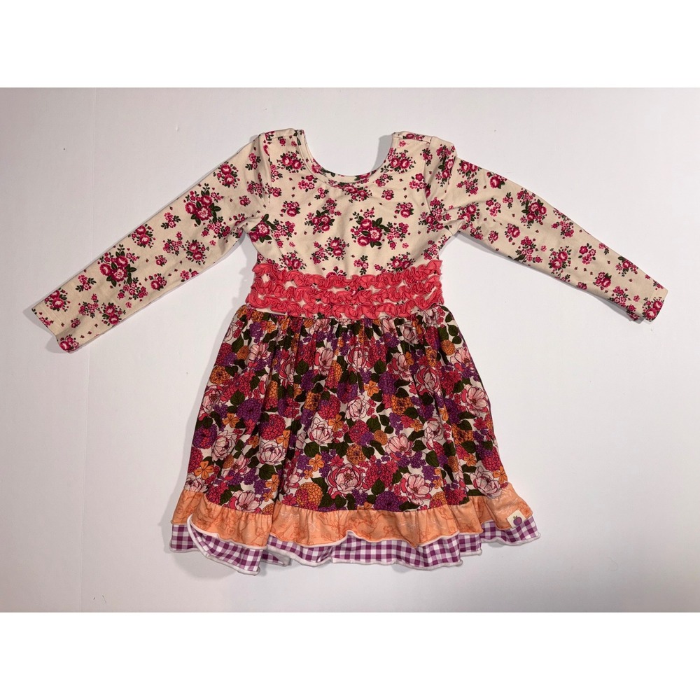 Cheeky Plum Clothing Floral‎ Ruffle Dress Girls Size 4T Long Sleeve